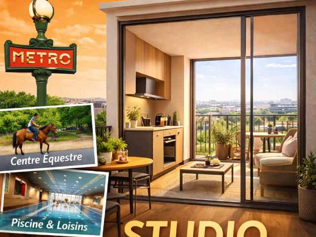 CHARMANT STUDIO DE 29M² AVEC GRAND BALCON A 300 DU METRO 7 ET FUTUR 15 1 pièce, 29 m²