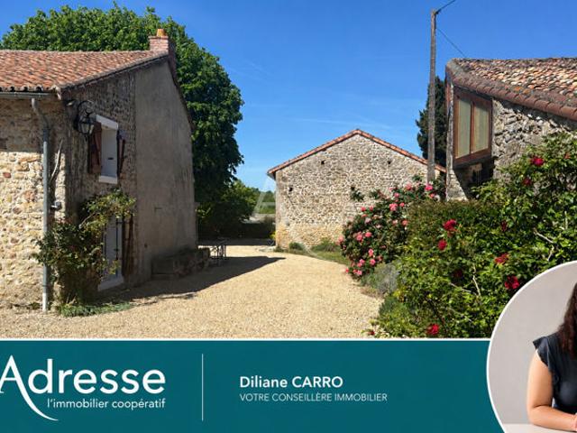 Charmante maison en pierre de 160 m² à Lhommaizé avec piscine et dépendances