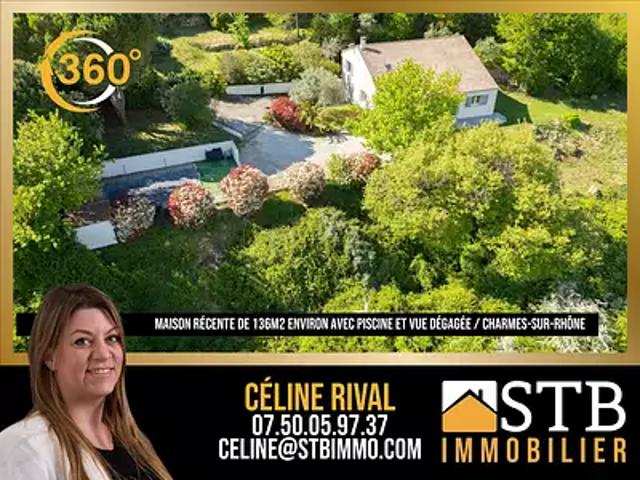 Charmes sur Rhône 07800 Achat / Vente maison 7 pièces t7 piscine