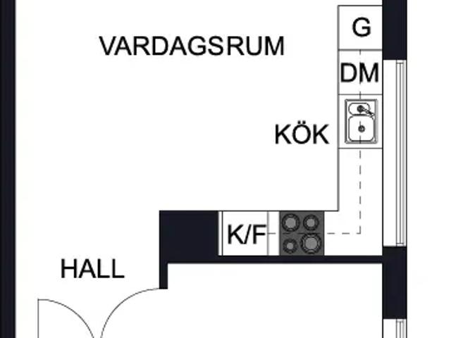 Charmig 2: a i markplan med egen entré på centralt 48 m² 8 821 kr