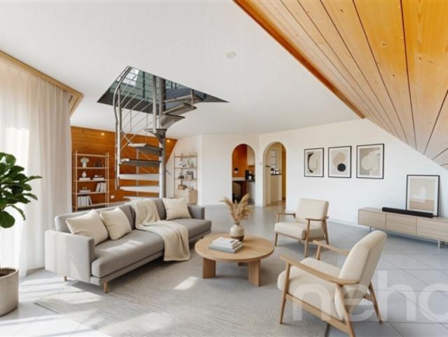 Charming Dachwohnung mit Galerie und Weitsicht ins Grüne