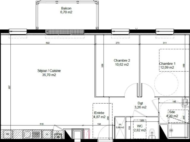 Chartres Appartement 3 pièces 74.82 m²