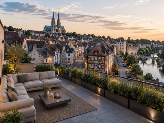 Chartres Historique – T4 de 116 m² Dernier étage avec 50 m² de terrasses et 2 parkings 4 pièces, 116 m²