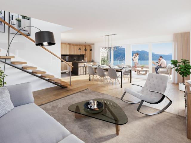 Chexbres: Magnifique appartement avec grande terrasse de 53m2 et vue partielle sur le Lac