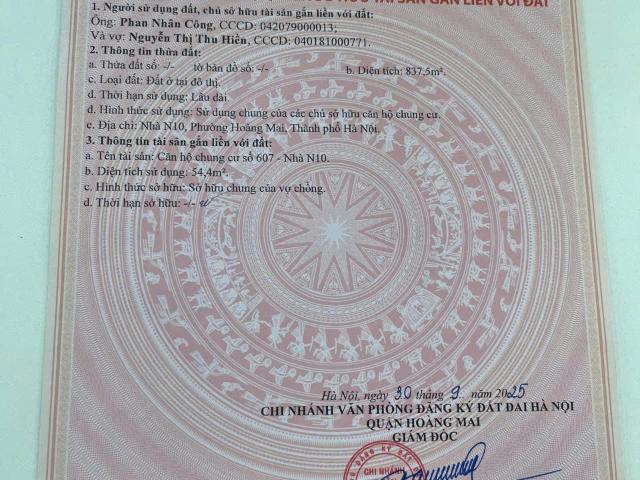 Chính chủ bán căn hộ chung cư 2n n10 thịnh liệt, phường thịnh liệt, quận hoàng mai, hà nội căn góc 2 mặt thoáng