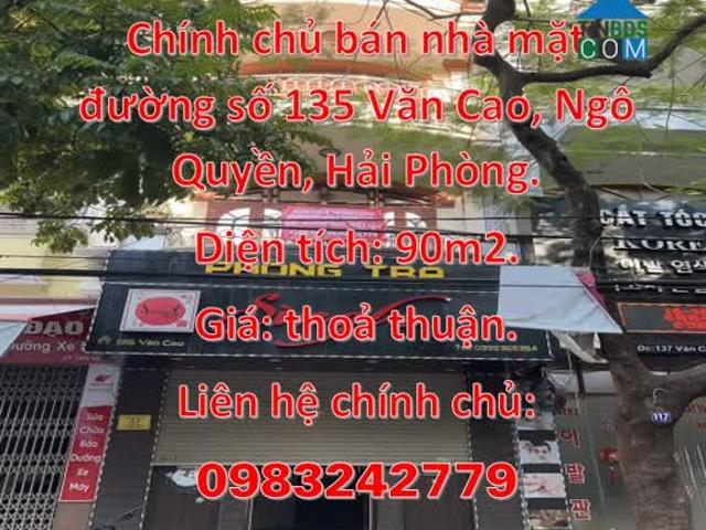 Chính chủ bán nhà mặt đường số 135 Văn Cao, Ngô Quyền, Hải Phòng