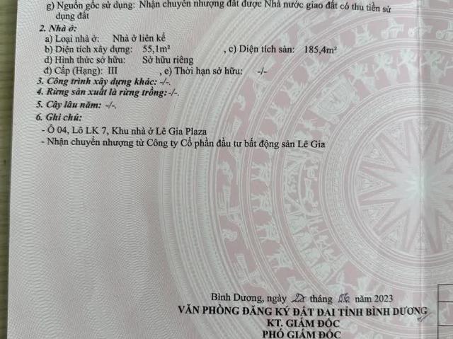 Chính chủ bán nhà liền kề khu dân cư Standard Bình Dương