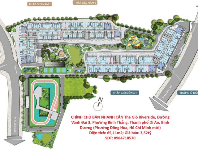 Chính chủ bán nhanh căn the gió riverside tháp gió đông thành phố dĩ an, bình dương