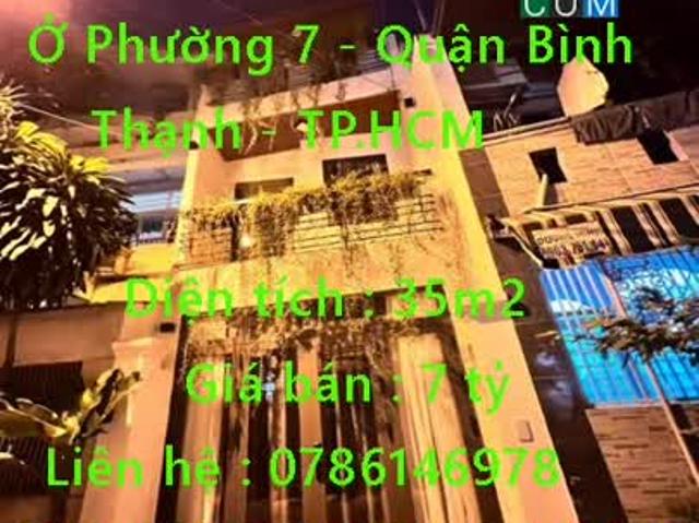 Chính Chủ Cần Bán Nhà Ở Phường 7 Quận Bình Thạnh TP. HCM