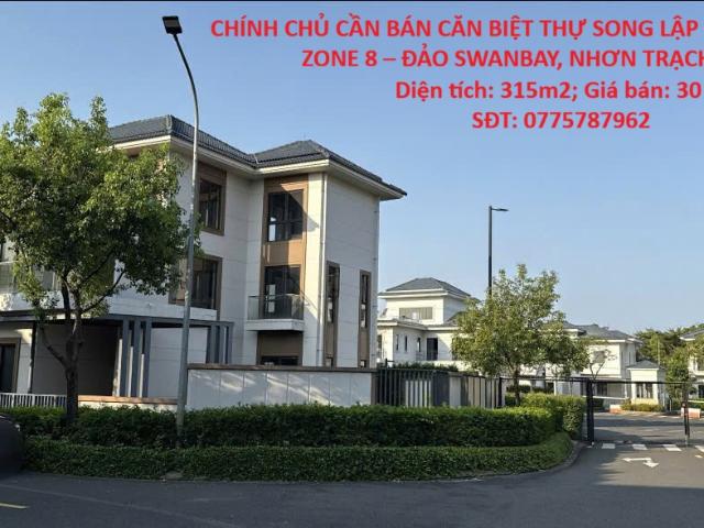 Chính chủ cần bán căn biệt thự song lập căn góc đẹp nhất zone 8 – đảo swanbay, nhơn trạch, đồng nai
