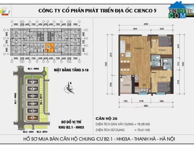 Chính chủ cần bán căn hộ 1626 HH03, B2.1 Thanh Hà Cienco 5, 78,28m2