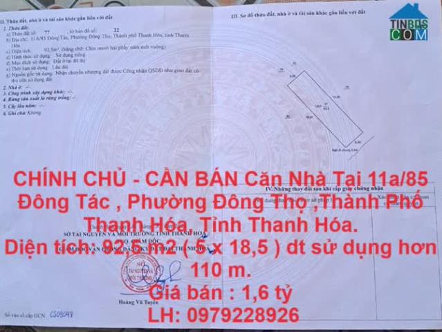 CHÍNH CHỦ CẦN BÁN Căn Nhà Tại Đông Tác, Đông Thọ, TP Thanh Hóa