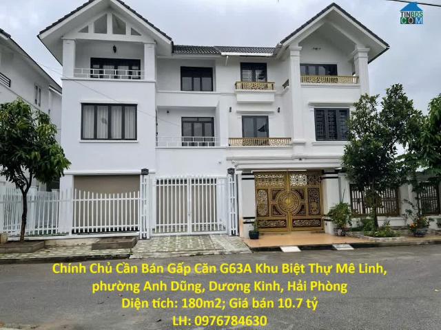 Chính Chủ Cần Bán Gấp Căn G63A Khu Biệt Thự Mê Linh, phường Anh Dũng, Dương Kinh, Hải Phòng