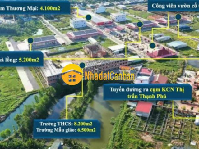Chính chủ cần ra gấp nền thạnh phú center trung tâm thị trấn thạnh phú