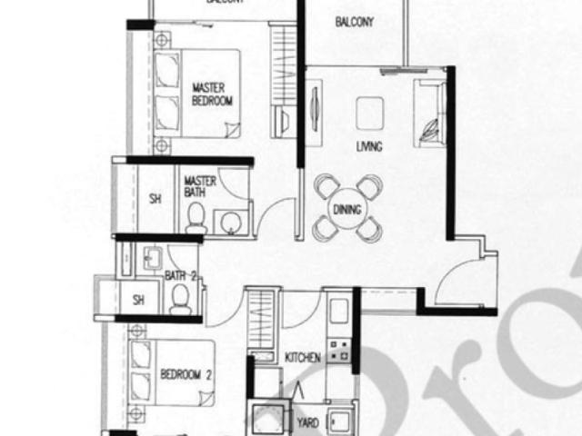 City Regency Apartment For Rent, $3,800, 2 Bed 2 Bath 850 sqft $4.47 psf
