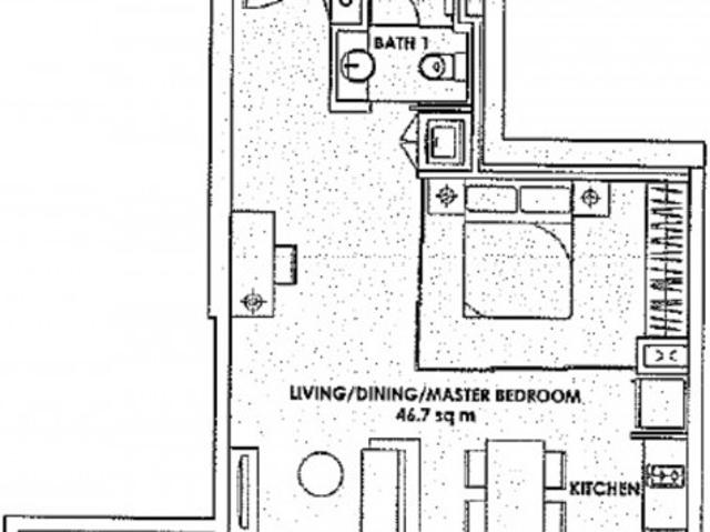 City Square Residences Condominium For Rent, $3,800, 1 Bed 1 Bath 570 sqft $6.67 psf
