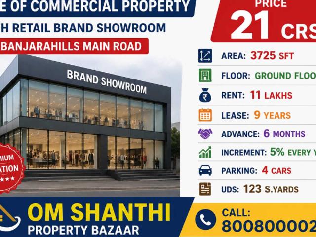 COMMERCIAL PROPERTY FOR SALE IN BANJARAHILLS MAIN ROAD