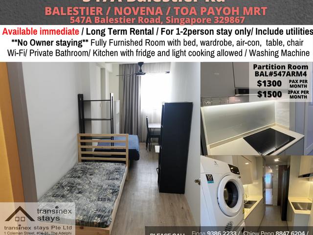 Common room/547A Balestier Road, Singapore 329863 /For 1 pax/Available Immediate