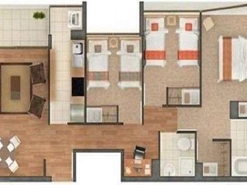 Comodo depto de 3 dormitorios carmen santa isabel 65.00 m2