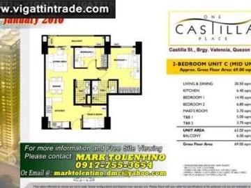 Condo in Quezon City 1 Bedroom ONE Castilla Place 39 sqm by DMCI