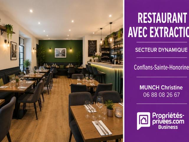 CONFLANS STE HONORINE BEAU RESTAURANT 70 COUVERTS, SECTEUR DYNAMIQUE