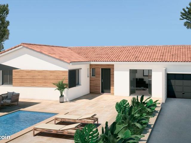 Construction de maison plain pied en L 4 chambres
