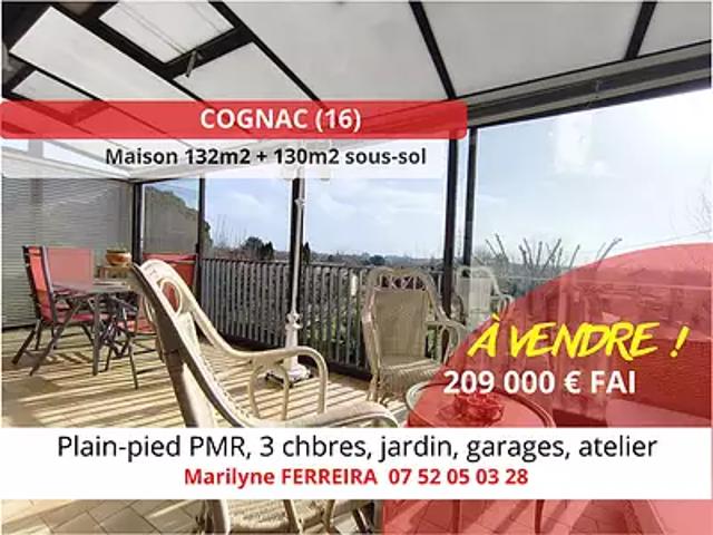 Cognac 16100 Achat / Vente maison 4 pièces t4 au dernier étage