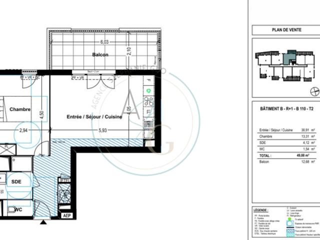 COGOLIN RESIDENCE NEUVE T2 De 49.88 m² avec terrasse