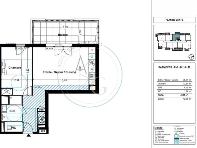 Cogolin Residence Neuve T2 De 49.88 m² avec terrasse 50m² Cogolin