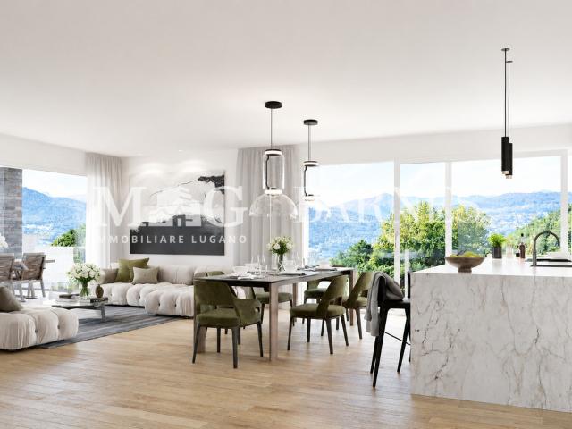 Collina d'Oro: 4,5 Zimmer Penthouse mit Terrasse in neuer Residenz
