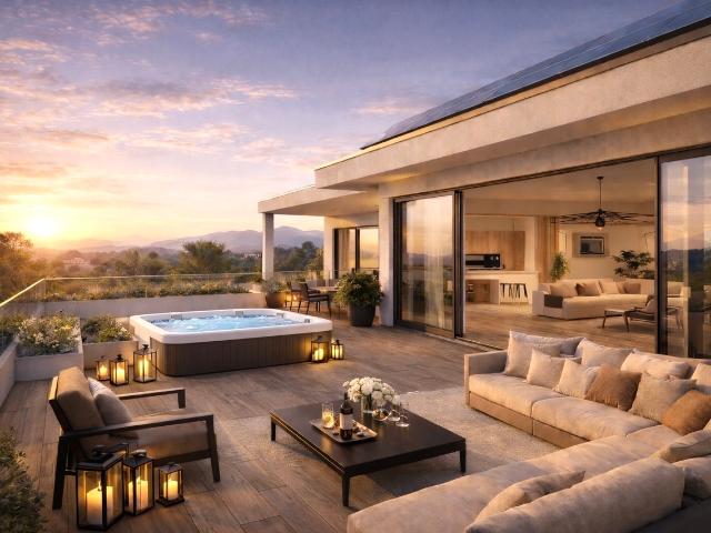 Collina d'Oro: Neugebautes Penthouse mit Panoramaterrasse