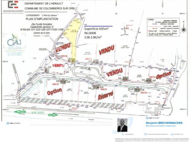 Colombières sur Orb Vente Terrain 34