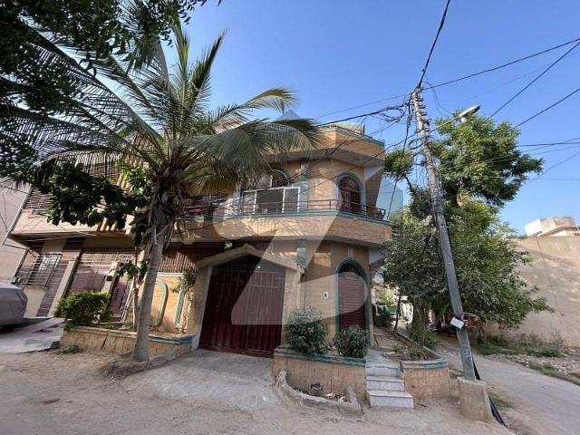 Corner 145 square yards ground + one house available for sale in sector r gulshan e maymar karachi