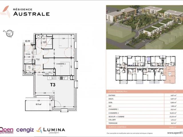 COSNES ET ROMAIN, Résidence Australe, Appartement T3 au R+1