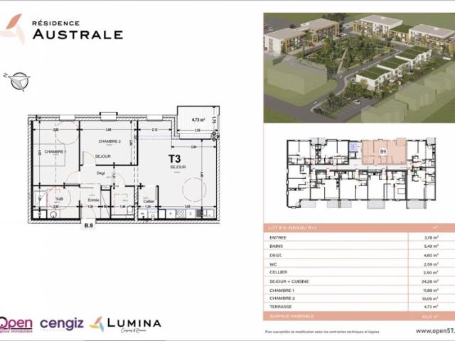 COSNES ET ROMAIN, Résidence Australe, Appartement T3 au R+1