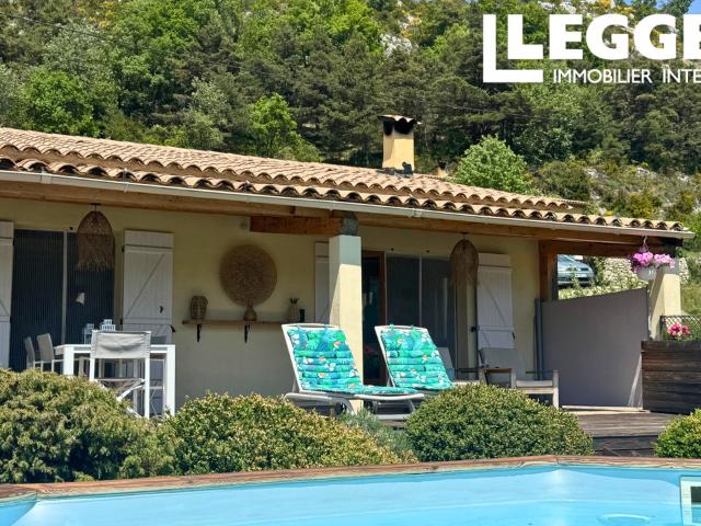 Cottage à Caille avec vue montagne, piscine, terrasse ensoleillée et accès ski Audibergue