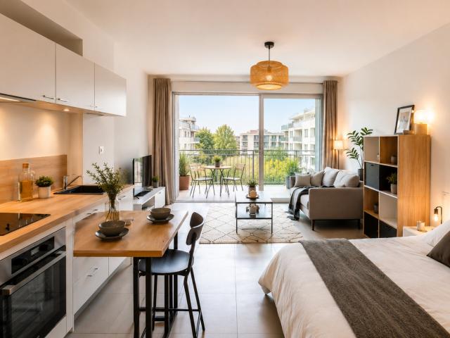 Coup de cœur: studio neuf de 32 m² avec balcon dans résidence contemporaine 1 pièce, 35 m²