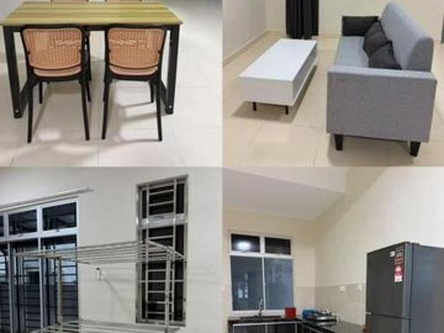 Clover pulai mutiara cluster house with furniture for rent