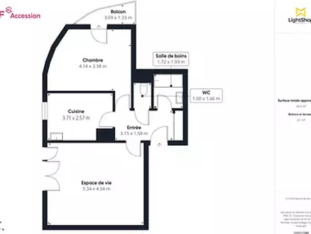 Clichy 92110 Achat / Vente appartement 2 pièces t2 terrasse parking