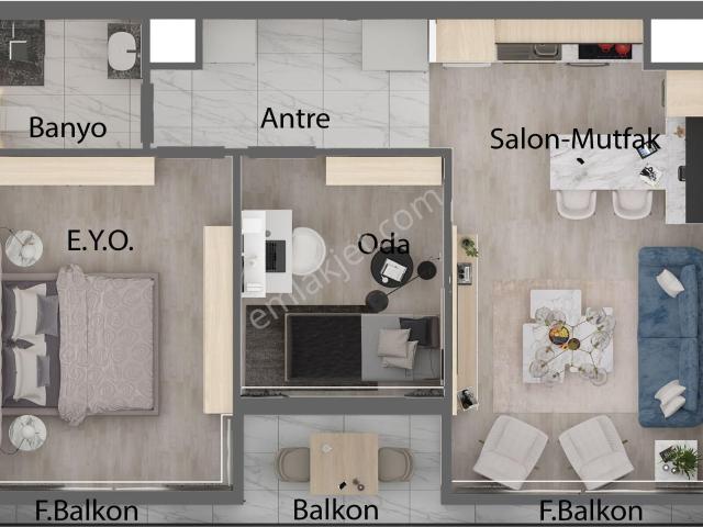 Crystal Tower Vadi'de Satılık 2+1 Daire