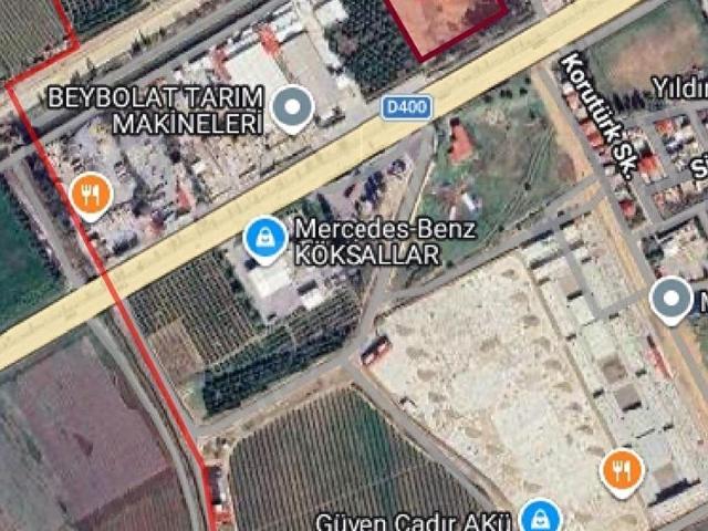 D400 MERSİN ADANA YOLU ÜZERİNDE TİCARİ İMARLI ARSA