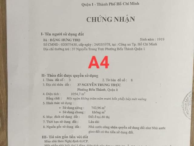 Dự án 37 Nguyễn Trung Trực, P. Bến Thành, Q. 1: 5 hầm + 16 tầng
