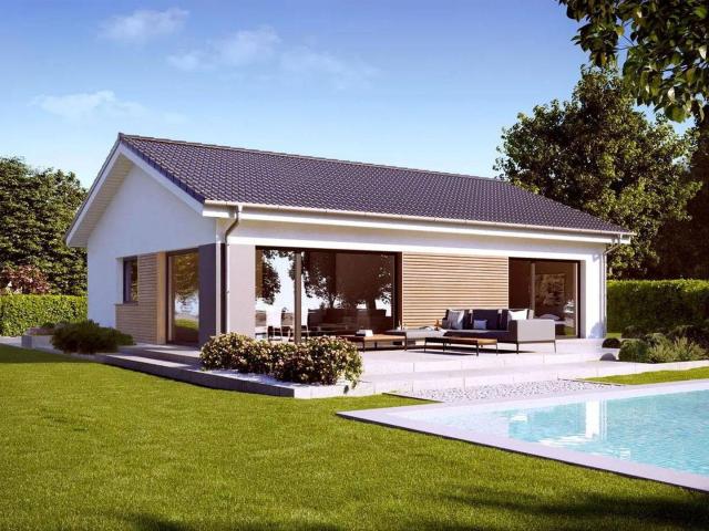 DAN WOOD FERTIGHAUS Bungalow SCHLÜSSELFERTIG ohne Grund