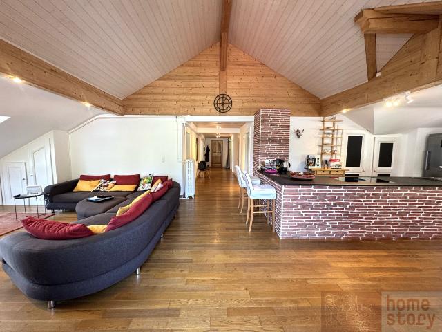 Dachbodenwohnung in Gryon mit Balkon und Alpenblick