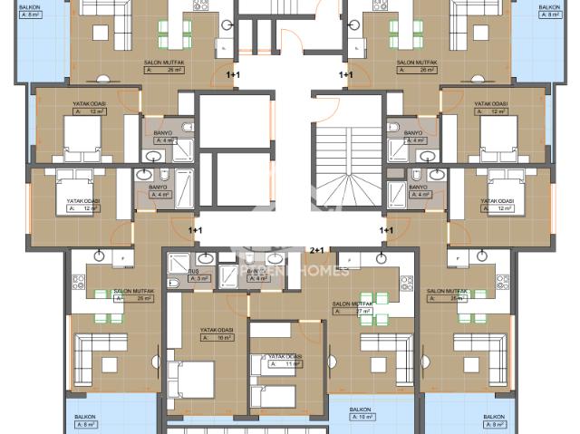 Daire 1+ Mahmutlar, Antalya, Türkiye 54324