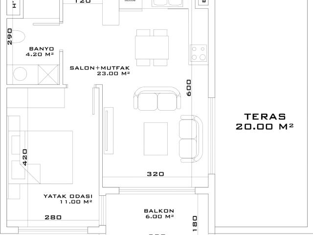 Daire 1+ Aksu, Antalya, Türkiye 220744
