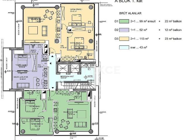 Daire 2+1 Girne, 212522