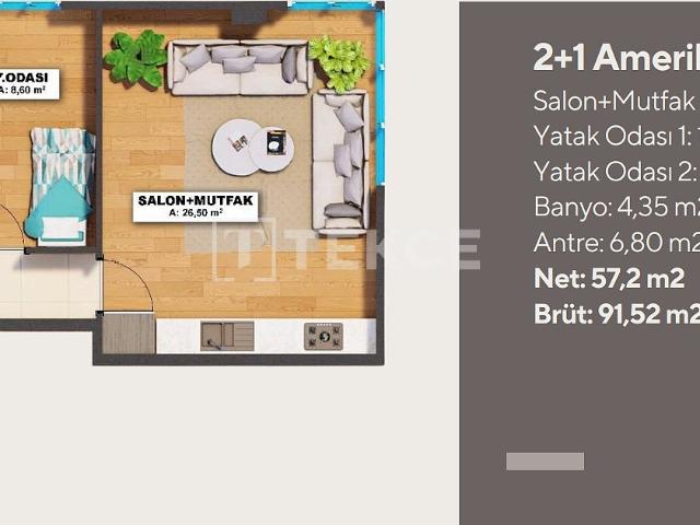 Daire 2+1 İstanbul, Türkiye 193507