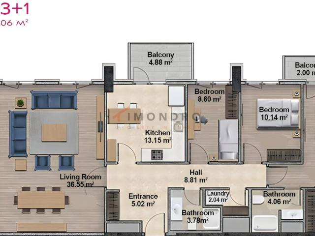 Daire 3+1 Esenyurt, İstanbul, Türkiye 225394