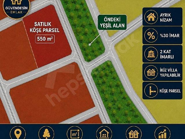 DALAMAN KARAÇALI MAHALLESİ'NDE İMAR AVANTAJLARI YÜKSEK YEŞİL ALANA KOMŞU SATILIK İKİZ VİLLALIK ARSA